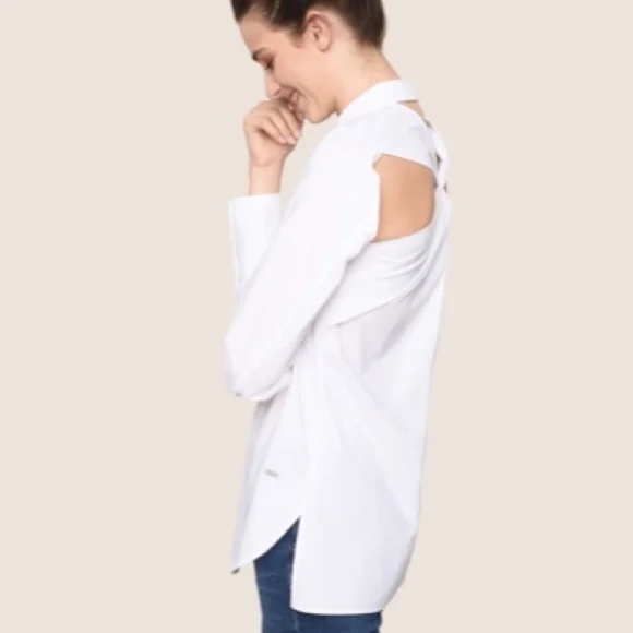 Armani Exchange Knot-Back Button-Down Shirt - Picture 3 of 6